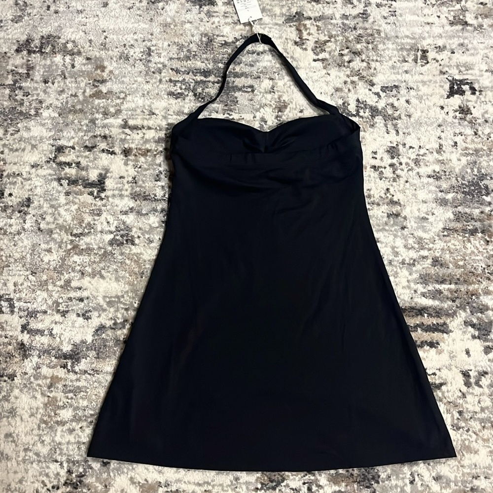 Halara Softlyzero Plush Halter Ruched Backless Split Hem Mini Active‎ Dress NWT - Picture 11 of 16